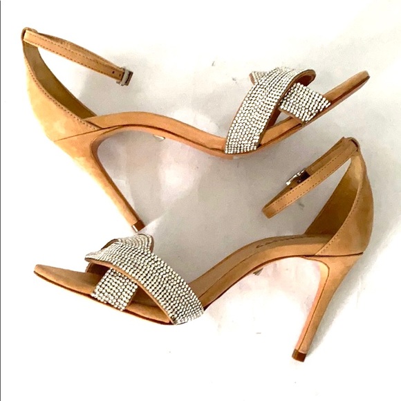 NWT SCHUTZ Jolita Crystal Suede Sandal - Picture 8 of 10
